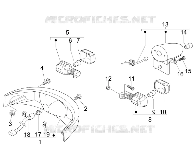 Rear headlamps - Turn signal lamps GILERA GILERA-SCOOTER 125 NEXUS 2008  Nexus ie E3