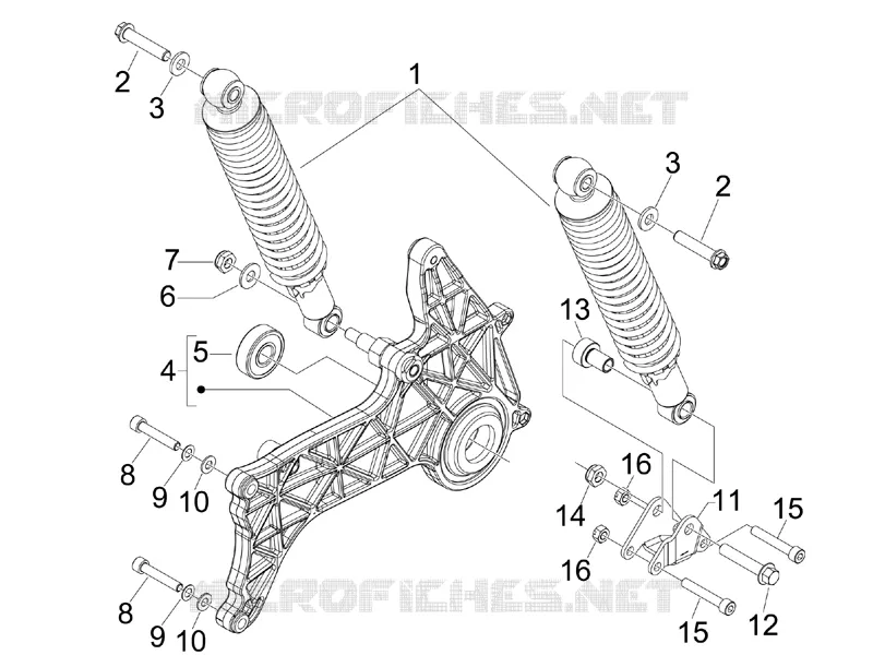 Rear suspension - Shock absorber/s GILERA GILERA-SCOOTER 125 NEXUS 2008  Nexus ie E3