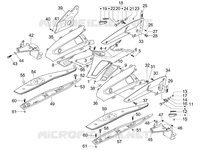Central cover - Footrests GILERA GILERA-SCOOTER 125 NEXUS 2009  Nexus ie E3