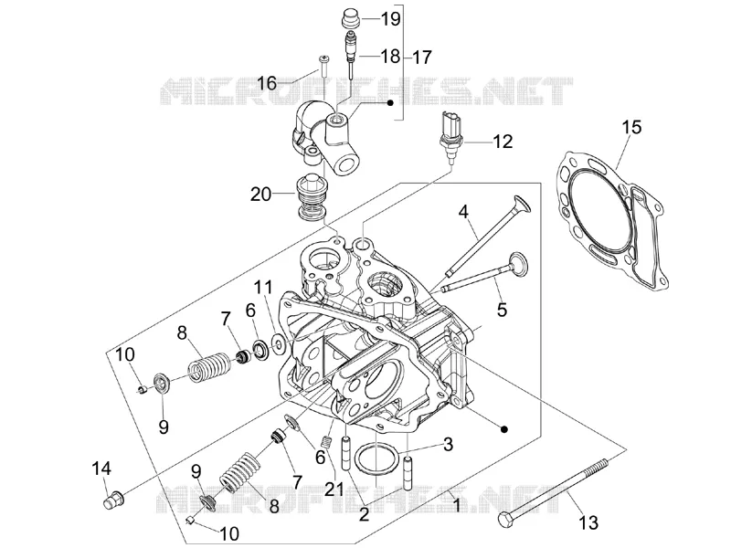 Head unit - Valve GILERA GILERA-SCOOTER 125 NEXUS 2009  Nexus ie E3