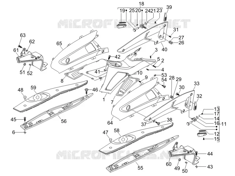 Central cover - Footrests GILERA GILERA-SCOOTER 250 NEXUS 2006  Nexus E3