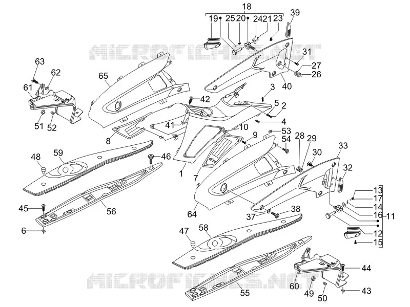 Central cover - Footrests GILERA GILERA-SCOOTER 250 NEXUS 2006  Nexus E3