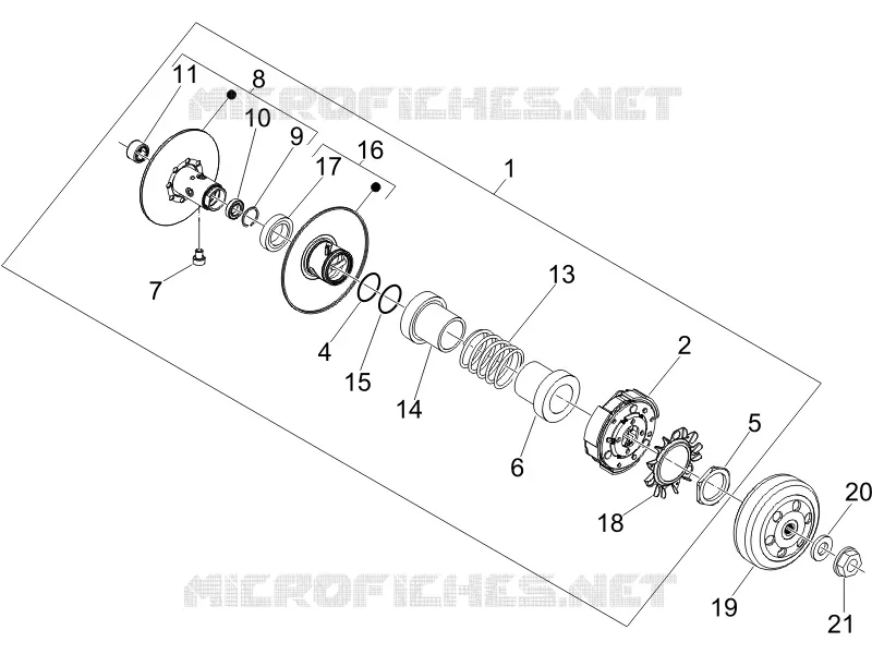 Driven pulley GILERA GILERA-SCOOTER 250 NEXUS 2006  Nexus E3