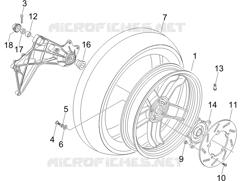 Rear wheel GILERA GILERA-SCOOTER 250 NEXUS 2006  Nexus E3