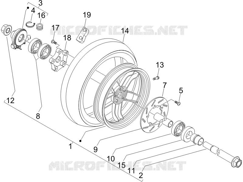 Front wheel GILERA GILERA-SCOOTER 250 NEXUS 2006  Nexus -SP- E3