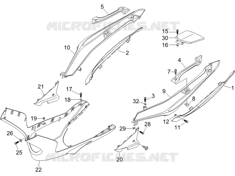 Side cover - Spoiler GILERA GILERA-SCOOTER 250 NEXUS 2006  Nexus -SP- E3