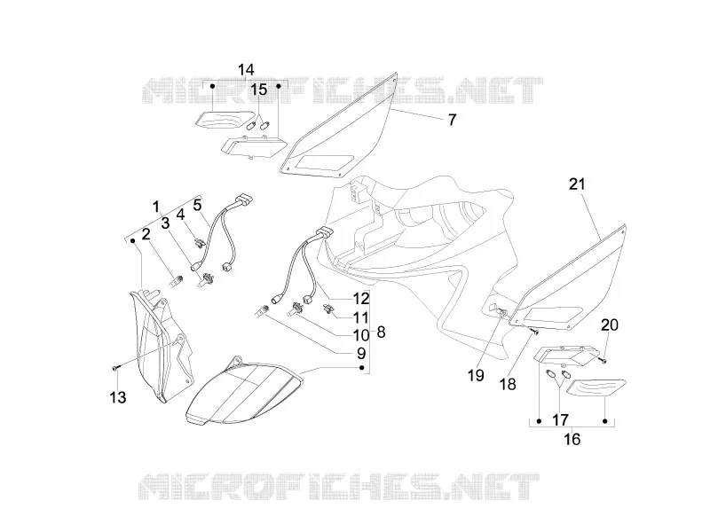 Front headlamps - Turn signal lamps GILERA GILERA-SCOOTER 300 NEXUS 2010  Nexus ie E3