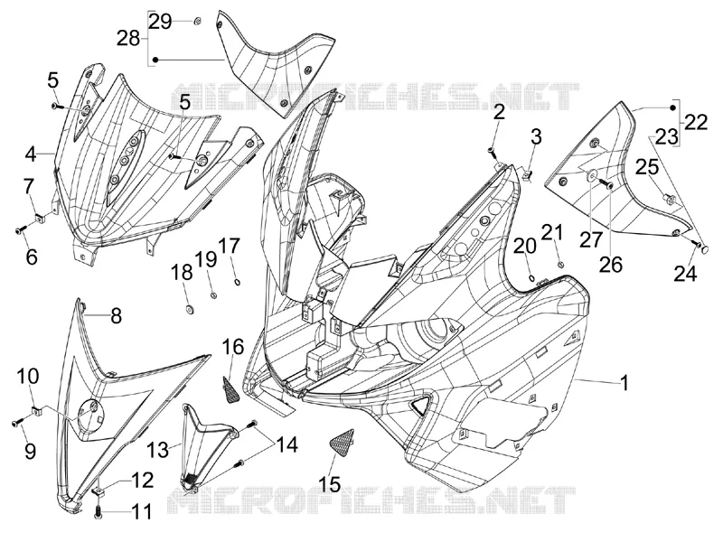 Front shield GILERA GILERA-SCOOTER 300 NEXUS 2009  Nexus ie E3
