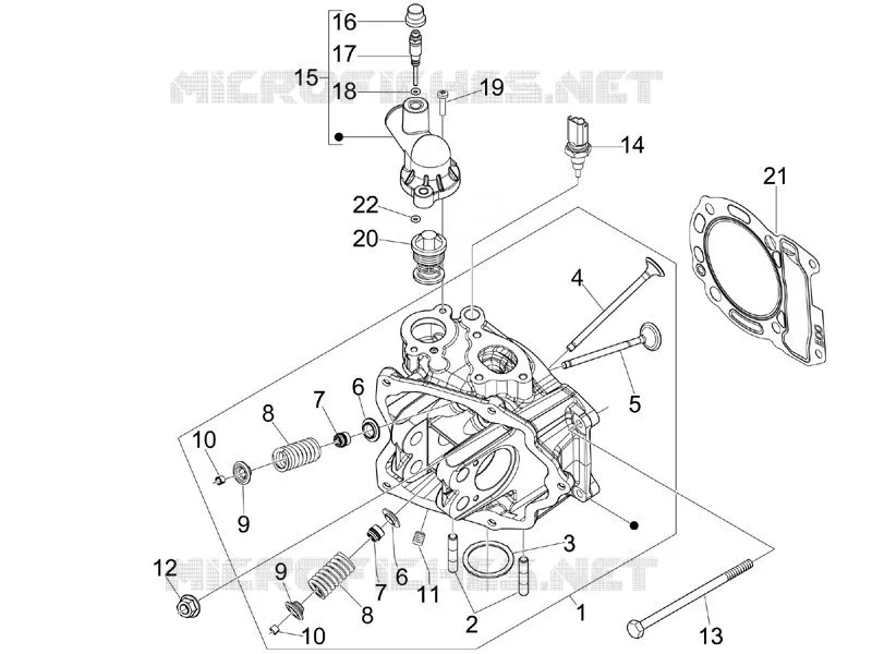 Head unit - Valve GILERA GILERA-SCOOTER 300 NEXUS 2009  Nexus ie E3