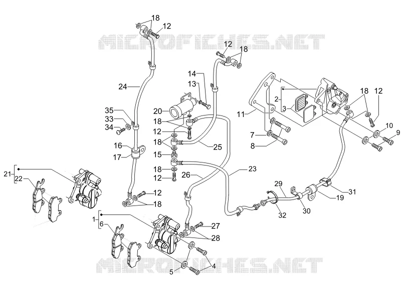 Brakes pipes - Calipers GILERA GILERA-SCOOTER 500 NEXUS 2007  Nexus -SP- E3