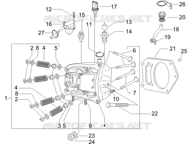 Head unit - Valve GILERA GILERA-SCOOTER 500 NEXUS 2007  Nexus -SP- E3