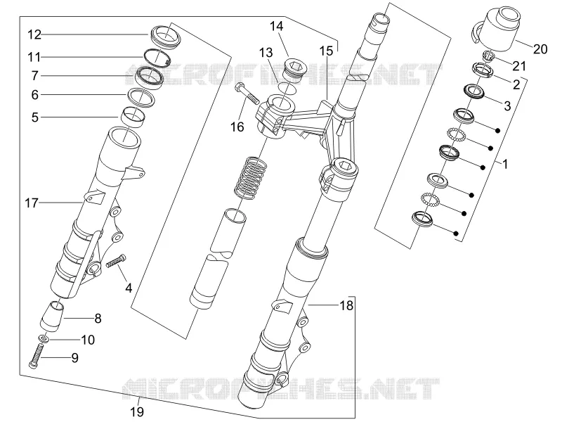 Fork/steering tube - Steering bearing unit GILERA GILERA-SCOOTER 500 NEXUS 2006  Nexus E3