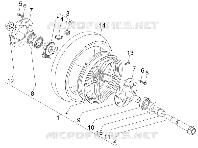 Front wheel GILERA GILERA-SCOOTER 500 NEXUS 2006  Nexus E3