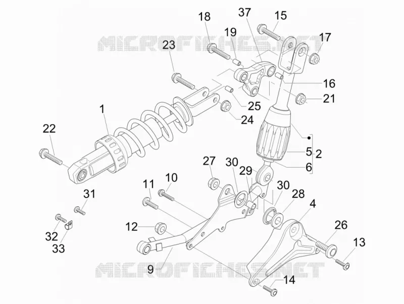 Rear suspension - Shock absorber/s GILERA GILERA-SCOOTER 500 NEXUS 2006  Nexus E3