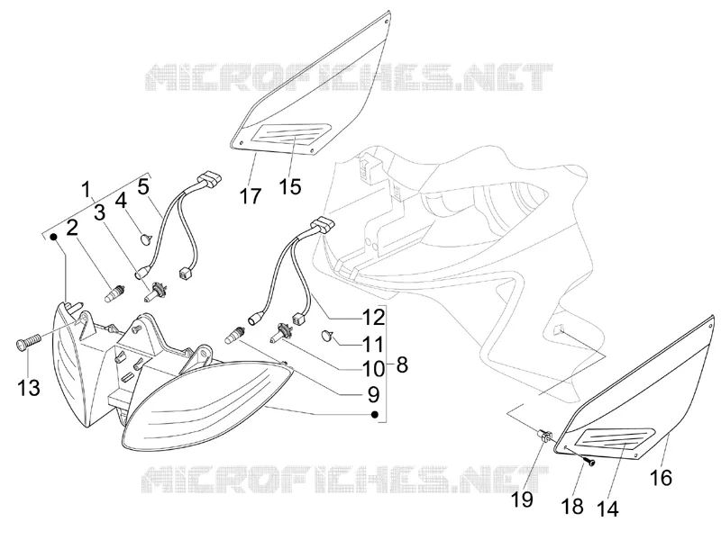 Front headlamps - Turn signal lamps GILERA GILERA-SCOOTER 500 NEXUS 2008  Nexus E3