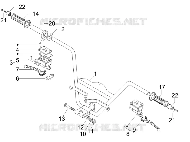 Handlebars - Master cil. GILERA GILERA-SCOOTER 500 NEXUS 2008  Nexus E3