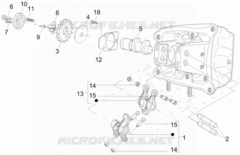 Rocking levers support unit GILERA GILERA-SCOOTER 500 NEXUS 2009  Nexus E3