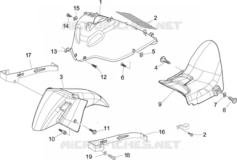 Wheel huosing - Mudguard GILERA GILERA-SCOOTER 500 NEXUS 2009  Nexus E3