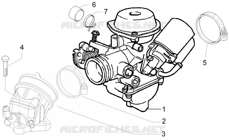 Carburettor, assembly - Union pipe GILERA GILERA-SCOOTER 125 RUNNER 2016  Runner ST 4T E3