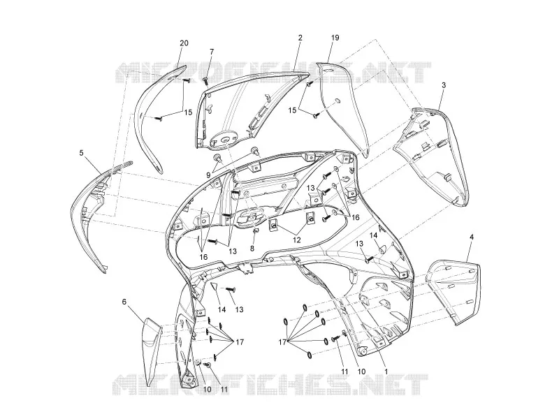 Front shield GILERA GILERA-SCOOTER 125 RUNNER 2010  Runner ST 4T E3