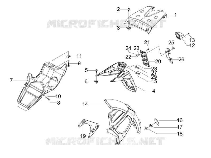 Rear cover - Splash guard GILERA GILERA-SCOOTER 125 RUNNER 2013  Runner ST 4T E3