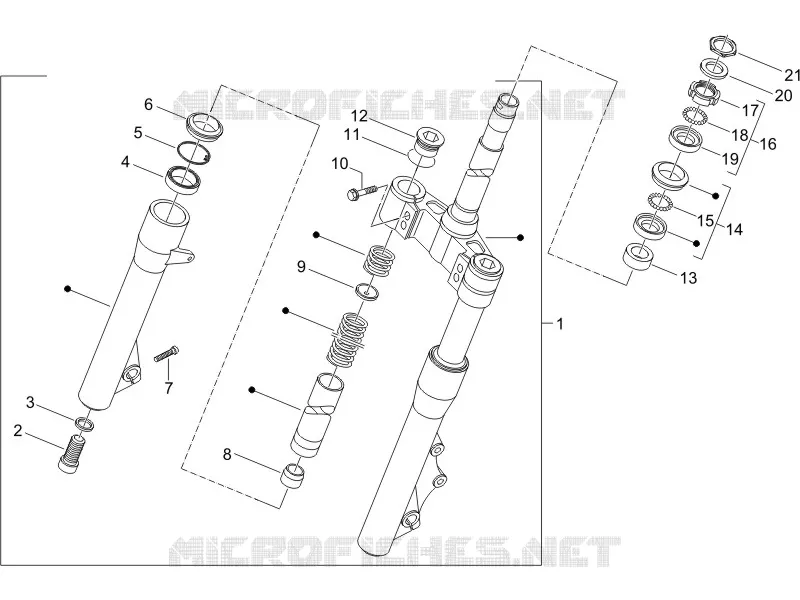 Fork/steering tube - Steering bearing unit GILERA GILERA-SCOOTER 125 RUNNER 2005  Runner VX 4T