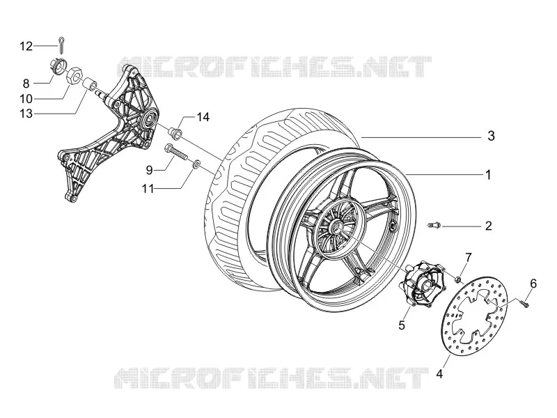 Rear wheel GILERA GILERA-SCOOTER 125 RUNNER 2006  Runner VX 4T