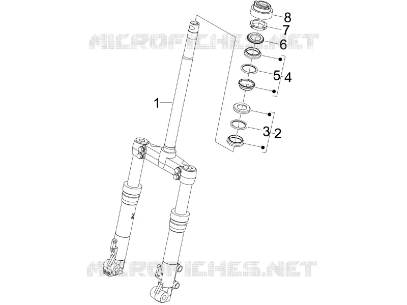 Fork/steering tube - Steering bearing unit GILERA GILERA-SCOOTER 125 RUNNER 2006  Runner VX 4T