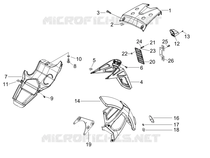 Rear cover - Splash guard GILERA GILERA-SCOOTER 125 RUNNER 2007  Runner VX 4T E3
