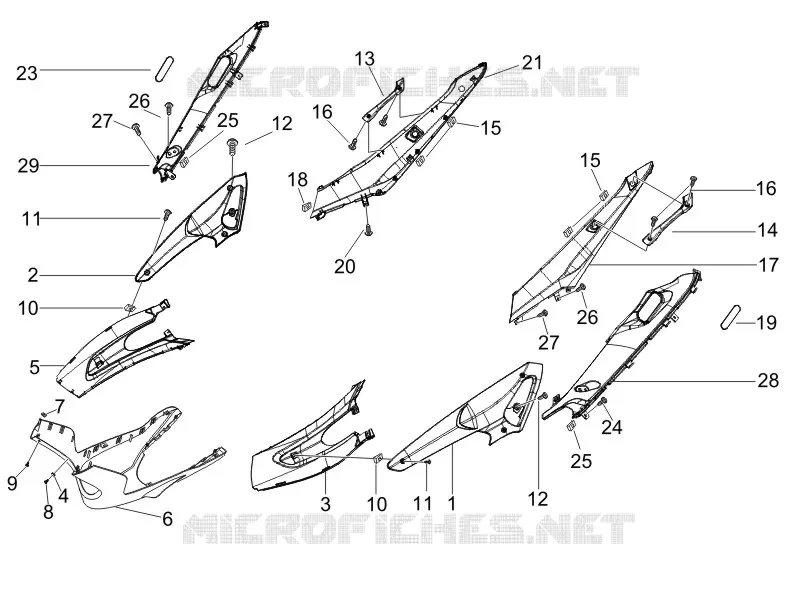 Side cover - Spoiler GILERA GILERA-SCOOTER 125 RUNNER 2007  Runner VX 4T E3