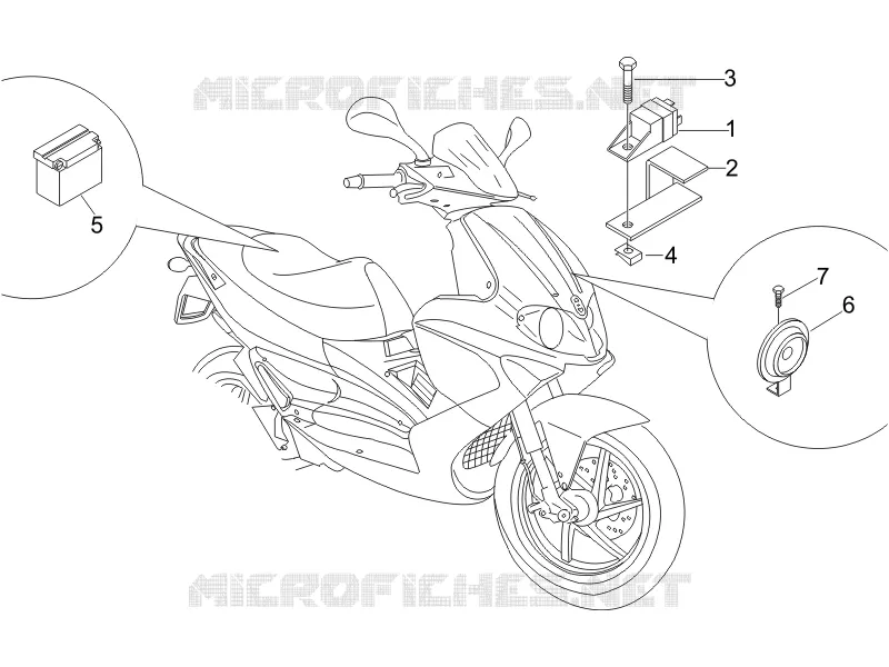 Remote control switches - Battery - Horn GILERA GILERA-SCOOTER 125 RUNNER 2007  Runner VX 4T E3 Serie Speciale