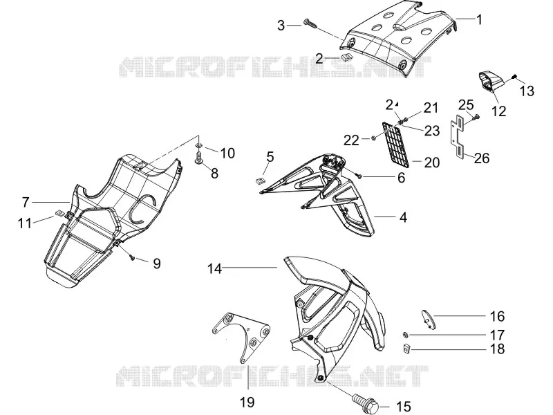 Rear cover - Splash guard GILERA GILERA-SCOOTER 125 RUNNER 2006  Runner VX 4T Race E3