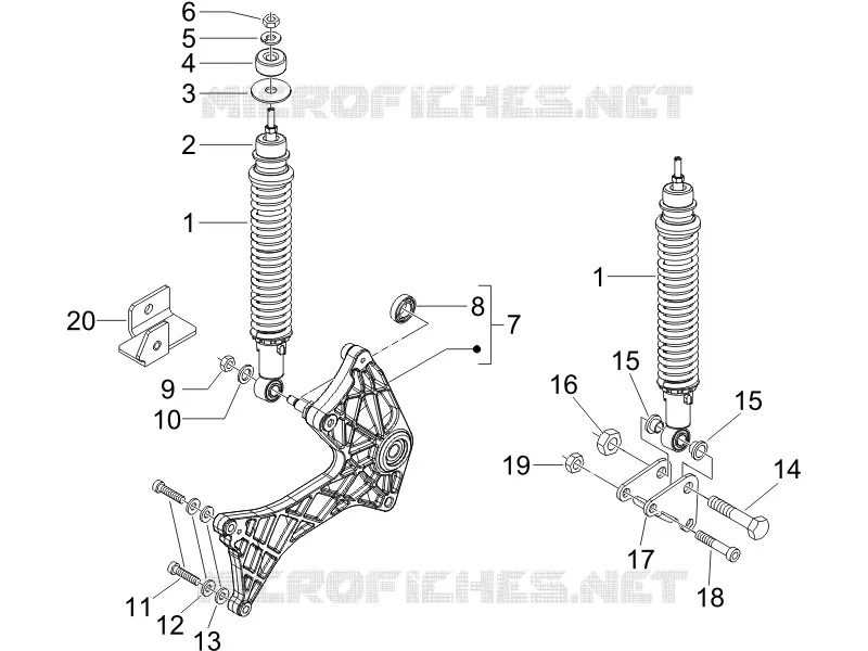 Rear suspension - Shock absorber/s GILERA GILERA-SCOOTER 125 RUNNER 2006  Runner VX 4T Race E3