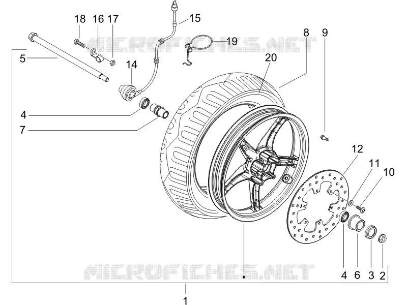 Front wheel GILERA GILERA-SCOOTER 125 RUNNER 2006  Runner VX 4T Race E3