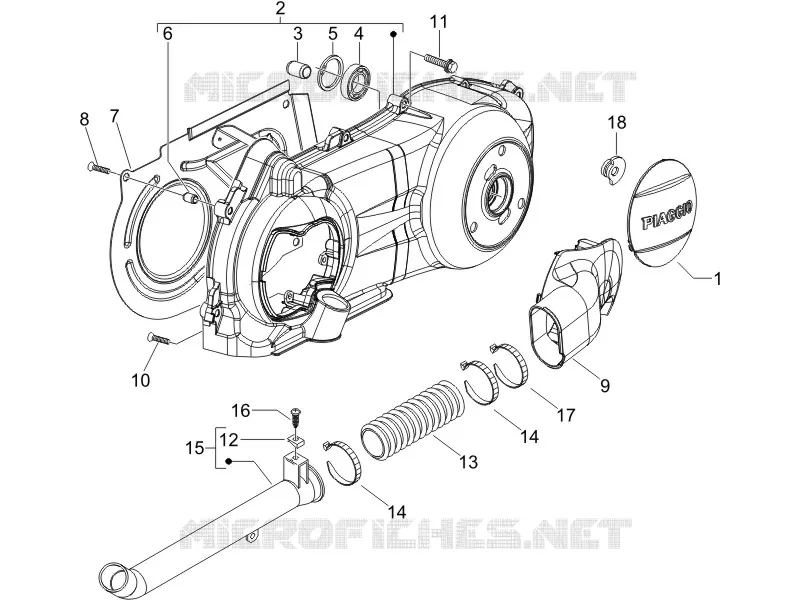 Crankcase cover - Crankcase cooling GILERA GILERA-SCOOTER 125 RUNNER Other year  Runner VX 4T -SC
