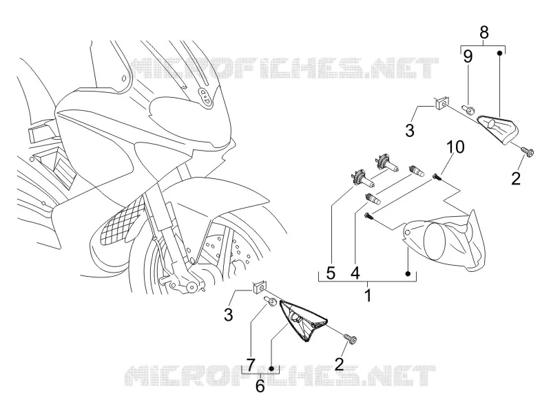 Front headlamps - Turn signal lamps GILERA GILERA-SCOOTER 125 RUNNER 2006  Runner VX 4T -SC- E3