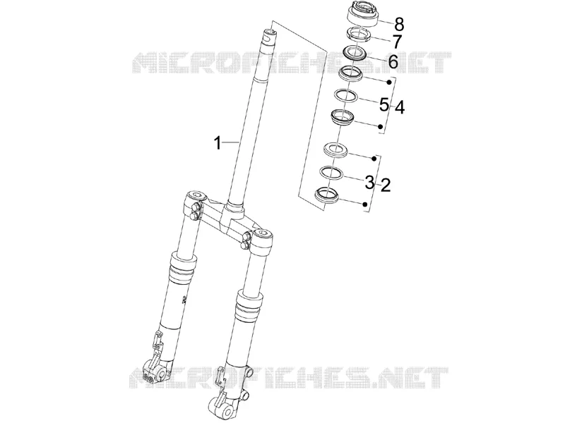 Fork/steering tube - Steering bearing unit GILERA GILERA-SCOOTER 200 RUNNER 2010  Runner ST 4T E3