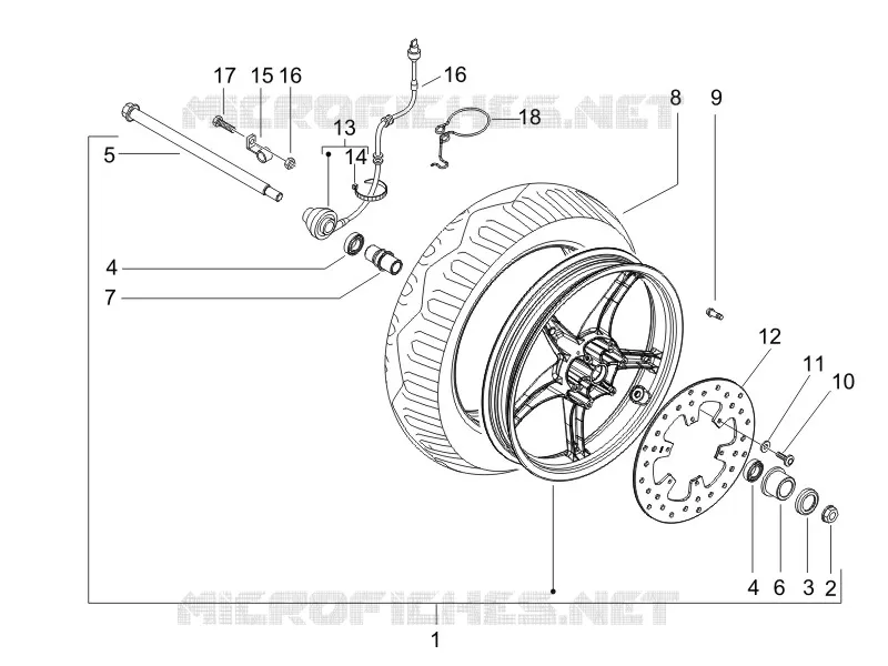 Front wheel GILERA GILERA-SCOOTER 200 RUNNER 2006  Runner VXR 4T E3