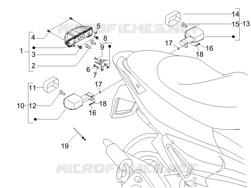 Rear headlamps - Turn signal lamps GILERA GILERA-SCOOTER 200 RUNNER 2006  Runner VXR 4T E3