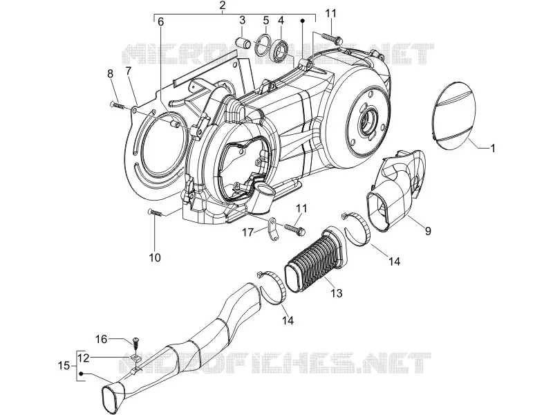 Crankcase cover - Crankcase cooling GILERA GILERA-SCOOTER 200 RUNNER 2006  Runner VXR 4T Race E3