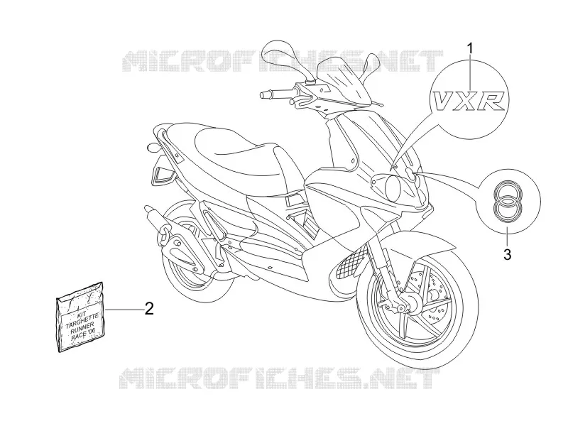 Plates - Emblems GILERA GILERA-SCOOTER 200 RUNNER 2006  Runner VXR 4T Race E3