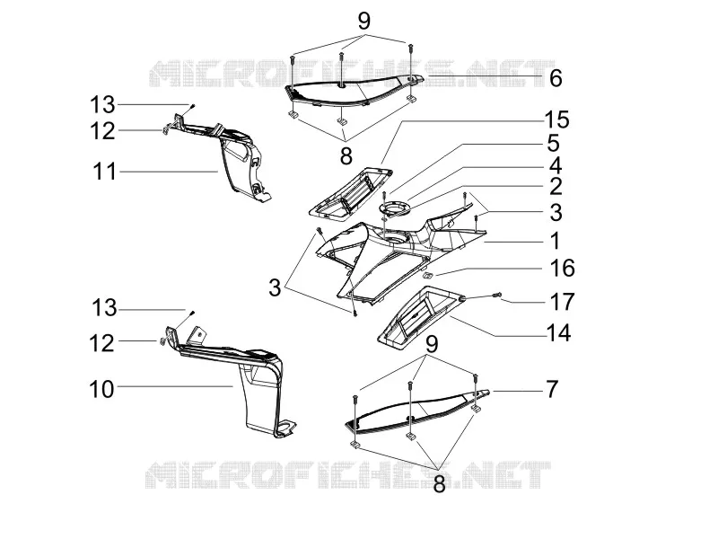 Central cover - Footrests GILERA GILERA-SCOOTER 50 RUNNER 2005  Runner Pure Jet