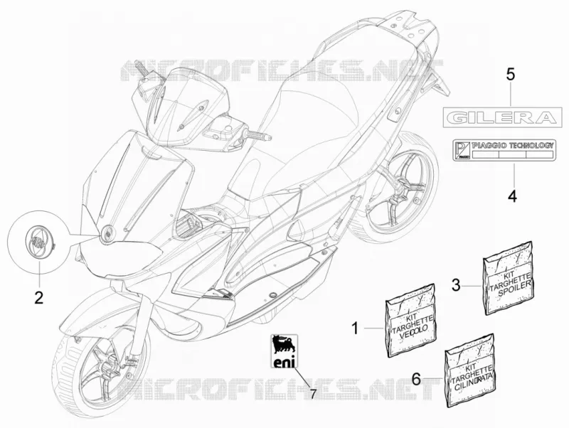 Plates - Emblems GILERA GILERA-SCOOTER 50 RUNNER 2010  Runner Pure Jet