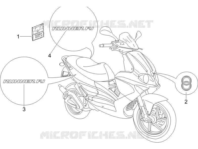Plates - Emblems GILERA GILERA-SCOOTER 50 RUNNER 2005  Runner Pure Jet -SC