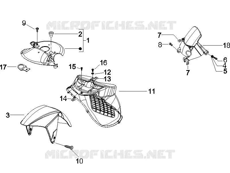 Wheel huosing - Mudguard GILERA GILERA-SCOOTER 50 RUNNER 2005  Runner SP