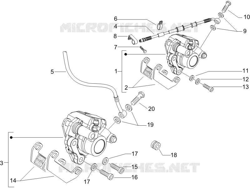 Brakes pipes - Calipers GILERA GILERA-SCOOTER 50 RUNNER 2006  Runner SP
