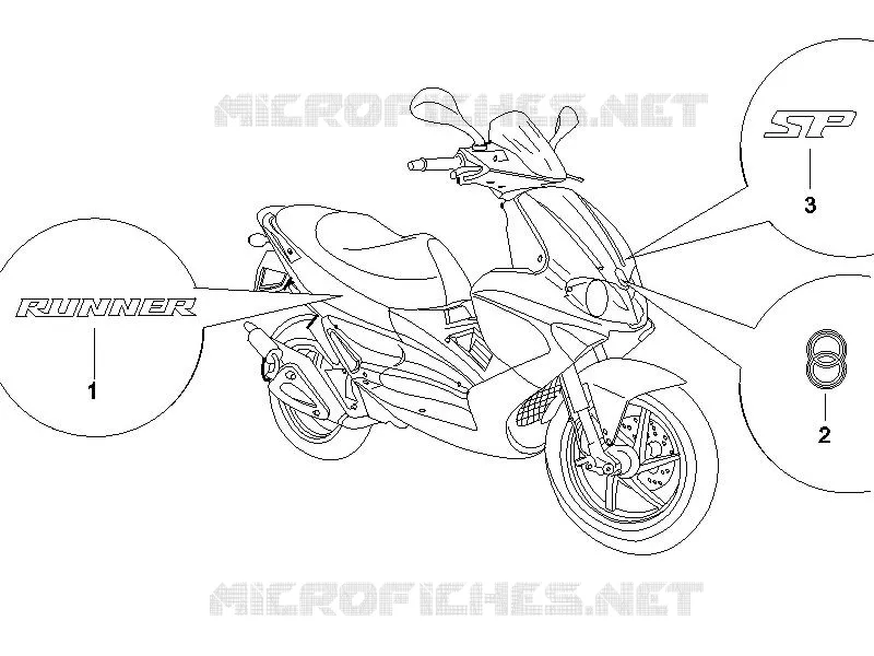 Plates - Emblems GILERA GILERA-SCOOTER 50 RUNNER 2005  Runner SP