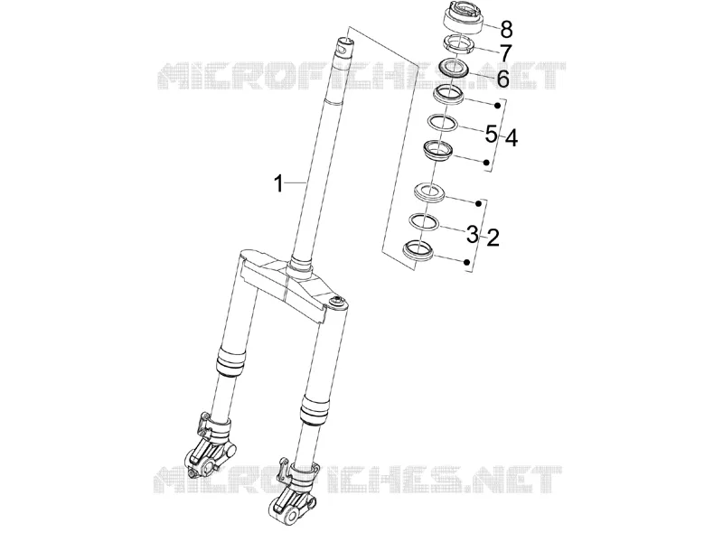 Fork/steering tube - Steering bearing unit GILERA GILERA-SCOOTER 50 RUNNER 2007  Runner SP