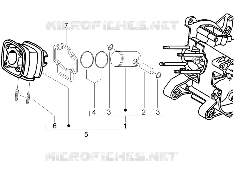 Cylinder-piston-wrist pin unit GILERA GILERA-SCOOTER 50 RUNNER 2008  Runner SP