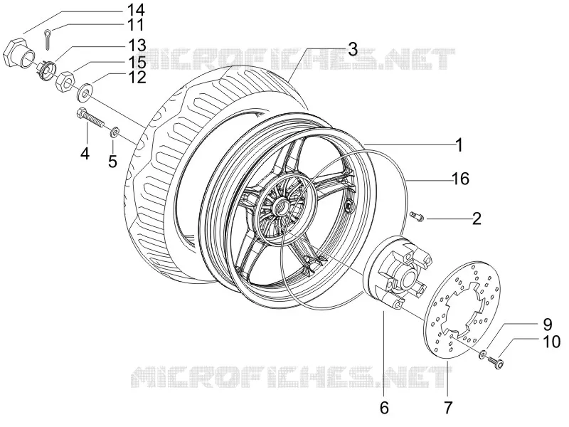 Rear wheel GILERA GILERA-SCOOTER 50 RUNNER 2008  Runner SP